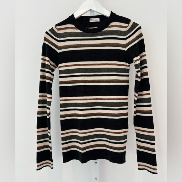 BRUNELLO CUCINELLI MULTI WOOL CASHMERE STRIPE KNIT SIZE XS NWOTS! - Picture 4 of 17